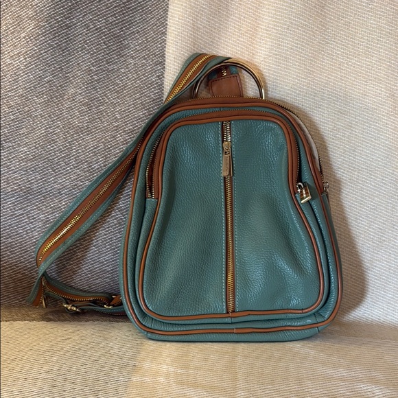 Valentina Green and Brown Backpack Vintage Aesthetic - Picture 1 of 4
